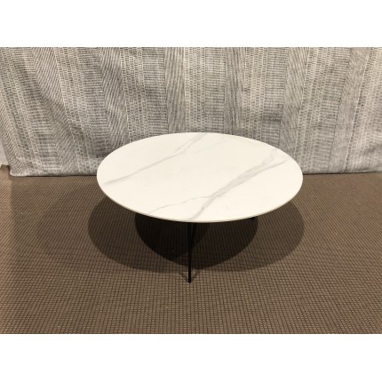 SECOND-HAND - Round coffee table 78x78cm with marble-effect top
