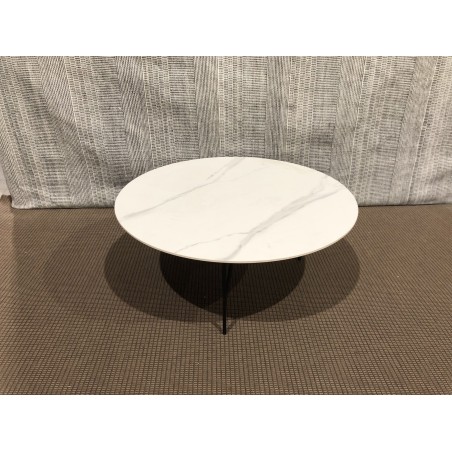 SECONDE MAIN - Table basse ronde 78x78cm plateau effet marbre