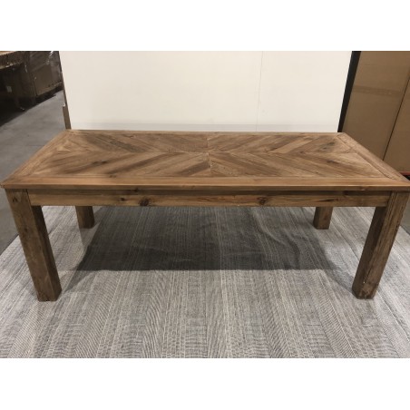 SECONDE MAIN - Table à manger rectangulaire marron 200x90cm bois Pin recyclé