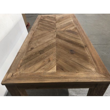 SECONDE MAIN - Table à manger rectangulaire marron 200x90cm bois Pin recyclé