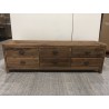 SANDY TV Stand in Brown with 6 Drawers | Recycled Pine