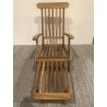 raw teak wood garden lounger - Macabane | Second-hand