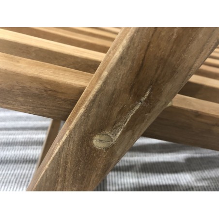 chaise longue de jardin en bois teck brut - Macabane | Seconde main