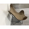 Chaise butterfly en toile et cuir | SECONDE MAIN