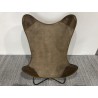 Chaise butterfly en toile et cuir | SECONDE MAIN