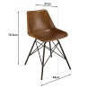 Chaises en cuir marron et pieds acier | Seconde main