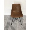 Chaises en cuir marron et pieds acier | Seconde main