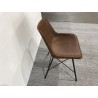 Chaises en cuir marron et pieds acier | Seconde main