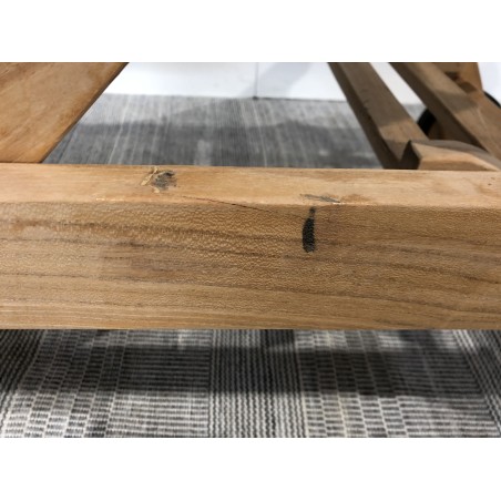 Bain de soleil textilène couleur taupe en Teck |  SECONDE MAIN