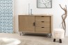 SECOND-HAND - Natural wood sideboard with 1 door and 3 drawers SECOND-HAND - Natural wood sideboard with 1 door and 3 drawers