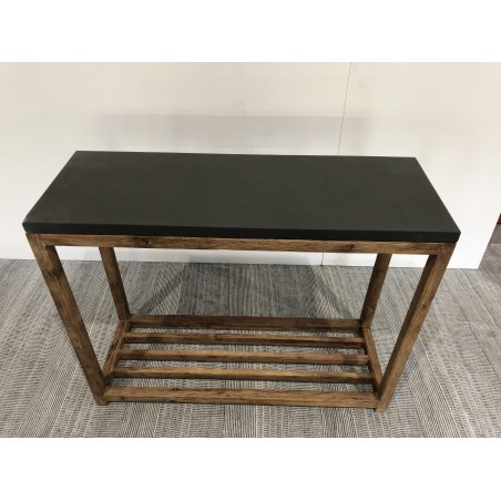 HECTOR Rectangular Console Table GM - Dark Concrete Effect and Acacia