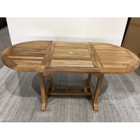 SECONDE MAIN - Table de jardin 4/6 personnes -  ovale ext. 120/180 en bois Teck