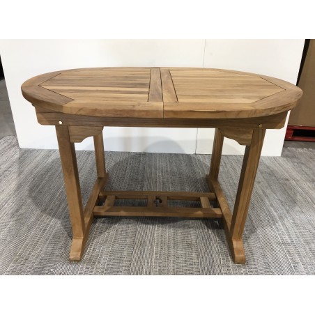 SECONDE MAIN - Table de jardin 4/6 personnes -  ovale ext. 120/180 en bois Teck
