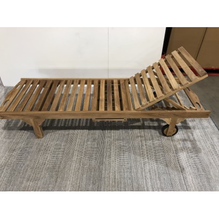 Premium Teak Sun Lounger with Wheels - Rot-Resistant Garden Furniture