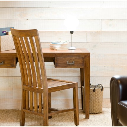 LAUREN Set of 2 Wooden Baléro Chairs - Brown Mindi Wood