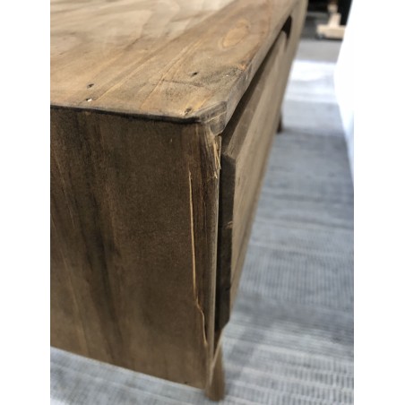 ANDY - Brown Rectangular Scandi Coffee Table with 4 Drawers | Pine Wood