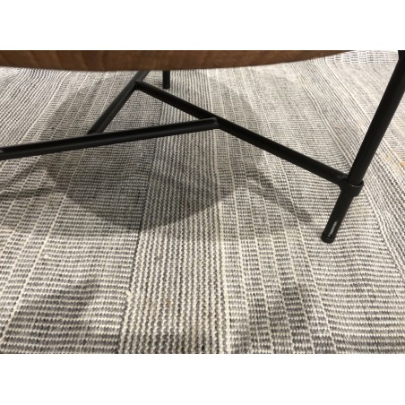 SECONDE MAIN - Table basse ronde diam 58 plateau en bois de teck recyclé