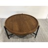 SIXTINE Round Coffee Table 58x58cm - Recycled Teak Top SIXTINE Round Coffee Table 58x58cm - Recycled Teak Top