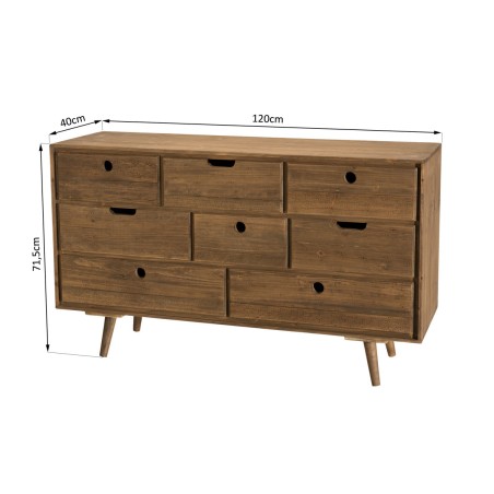 Brown Wood Scandi Chest of Drawers with 8 Drawers | Second Hand