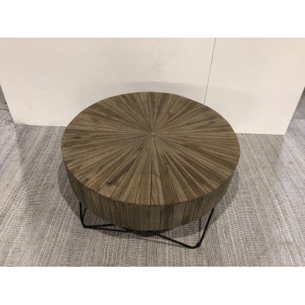 Table basse ronde 90x90cm bois Teck naturel | Seconde Main