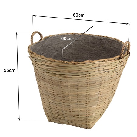 Round flower pot 60x60cm in natural bamboo | Second-hand