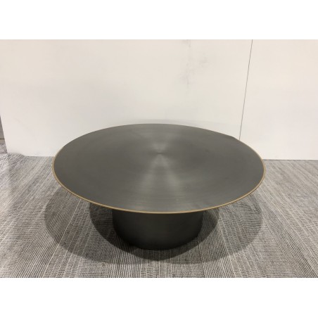 SECOND HAND - Round coffee table 80x80cm in black iron with gold trim