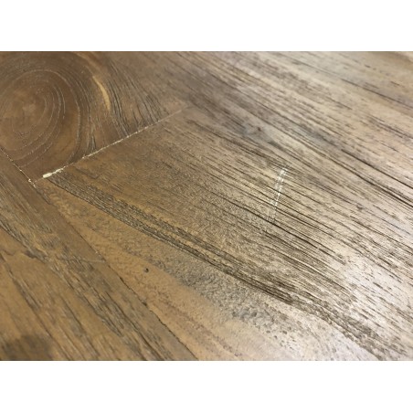 SIXTINE coffee table - Recycled teak and black metal | Second-hand