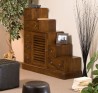 LAUREN Medium Brown Mindi Wood Staircase Cabinet