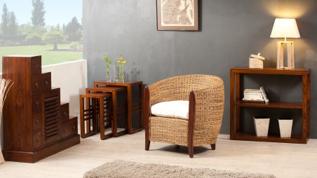 Meuble escalier LORINE en bois Mindi moyen