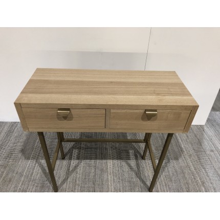 LAURA Console Table with 2 Drawers and Gold Metal Legs