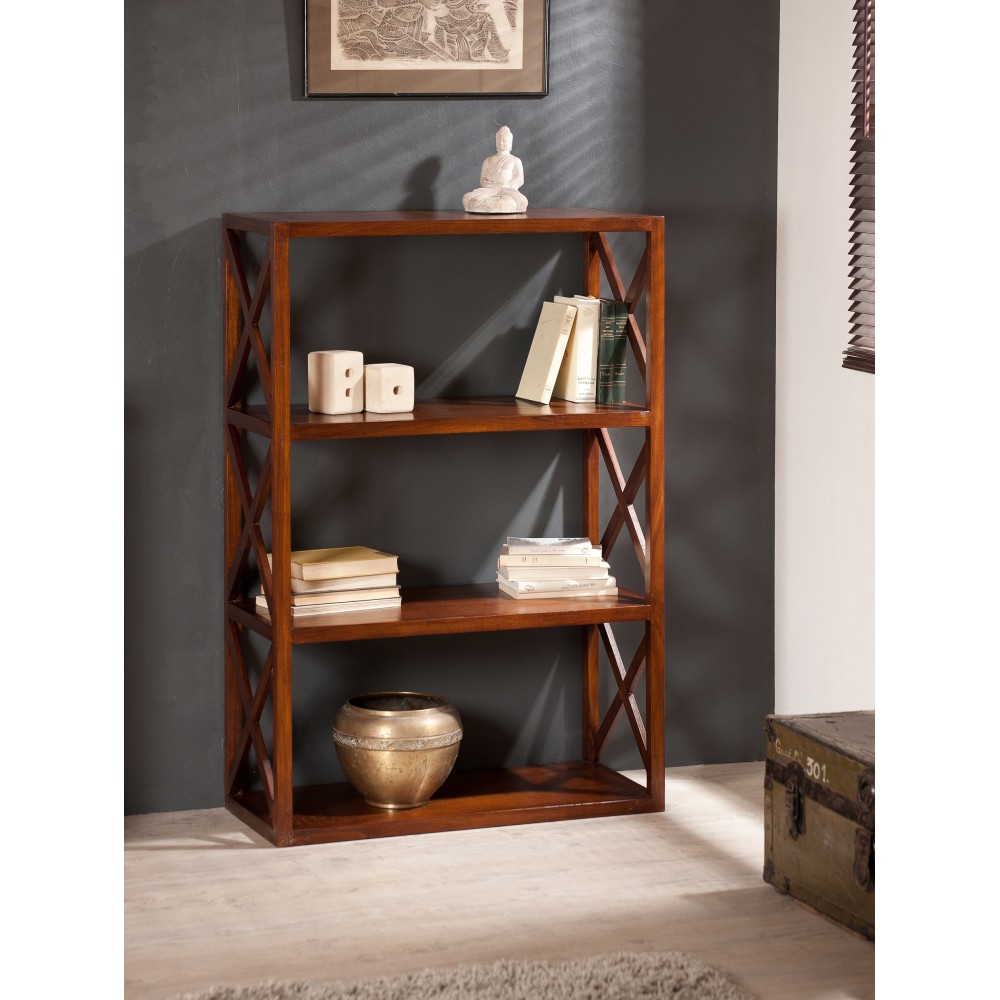 LAUREN Brown 3-tier lattice shelf Mindi wood LAUREN Brown 3-tier lattice shelf Mindi wood