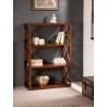 LORINE Brown 3-tier lattice shelf Mindi wood