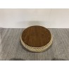 Round coffee table 65x65cm in beige rattan with removable top | Second Hand Round coffee table 65x65cm in beige rattan with removable top | Second Hand