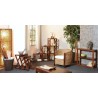 LORINE Brown Shelf Unit with Wooden Latticework - 40 cm