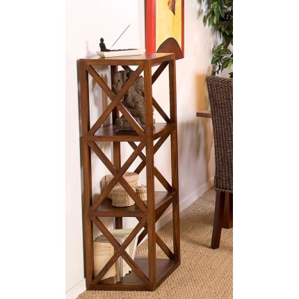 Etagère LORINE marron 3 cases 40 cm bois Mindi