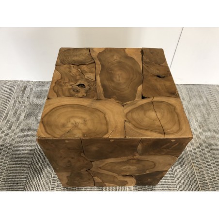 SECOND-HAND - Cube 40x40cm natural teak wood
