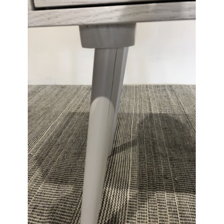 SMANDY White Bedside Table with Natural Cane Detailing