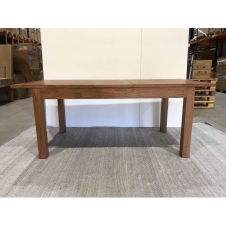 Rectangular dining table with extension, 160/200 cm, brown Mindi wood | Second-Hand