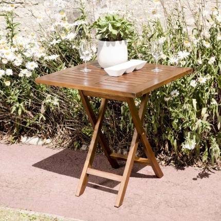 Table de jardin 2 personnes en bois teck huilé