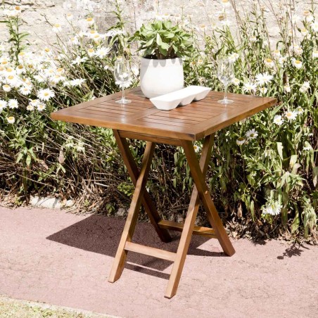 MAEVA Garden Table for 2 People - Teak Wood - 70 x 70 cm