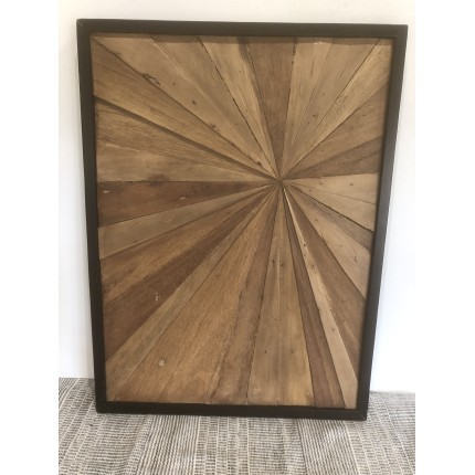 Rectangular wall decoration in natural recycled teak | Second Hand