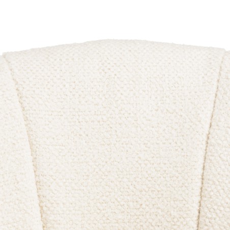 Office chair with castors in ecru fabric with rounded backrest | Mina Collection