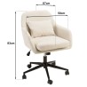 Beige fabric office chair with square backrest and castors | Mina Collection