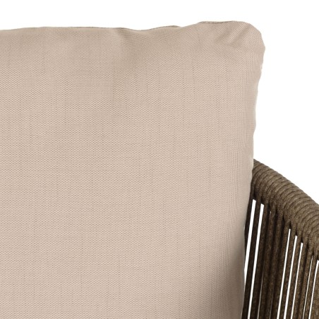 Salon de jardin 4 places en acier et cordage synthétique taupe | Vick