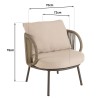4-seater garden furniture set in steel and taupe synthetic rope | Vick