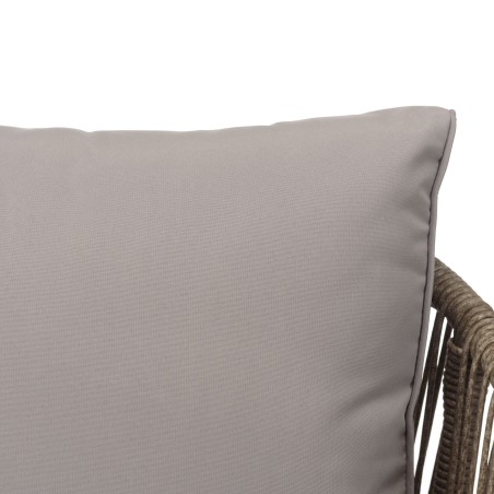 Salon de jardin 5 places acier, cordage synth. taupe, acacia huilé | Vick