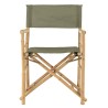 Set of 2 folding chairs in bamboo and green fabric | Macabane Furniture