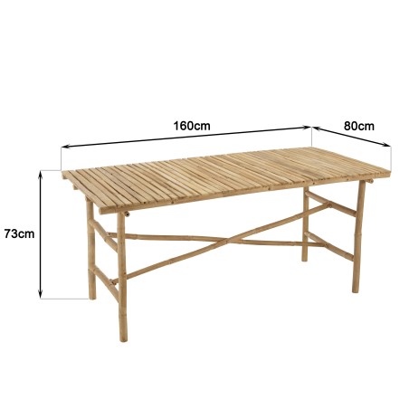Bamboo dining table 160x80cm | Vital Collection