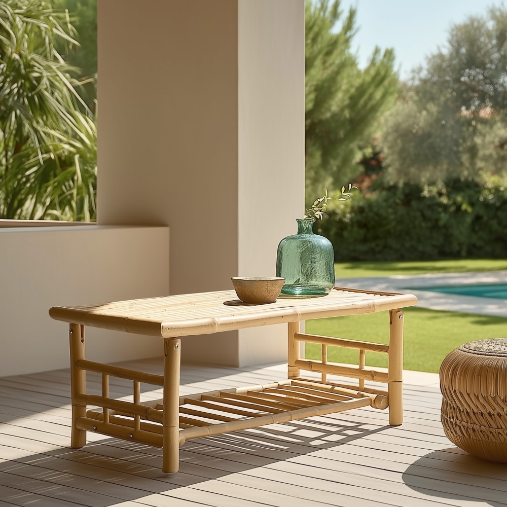 Rectangular bamboo coffee table 90x49cm | Vital Collection
