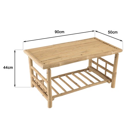 Rectangular bamboo coffee table 90x49cm | Vital Collection